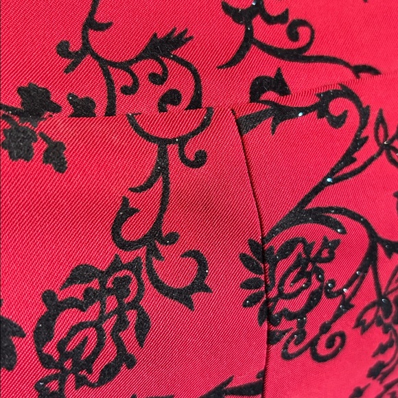 “AS IS” {Water Signs} Dress Red Black 6 - Picture 3 of 4